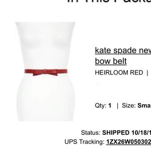 $58 Like new ⭐️ Kate spade Bow leather belt in Red SMALL